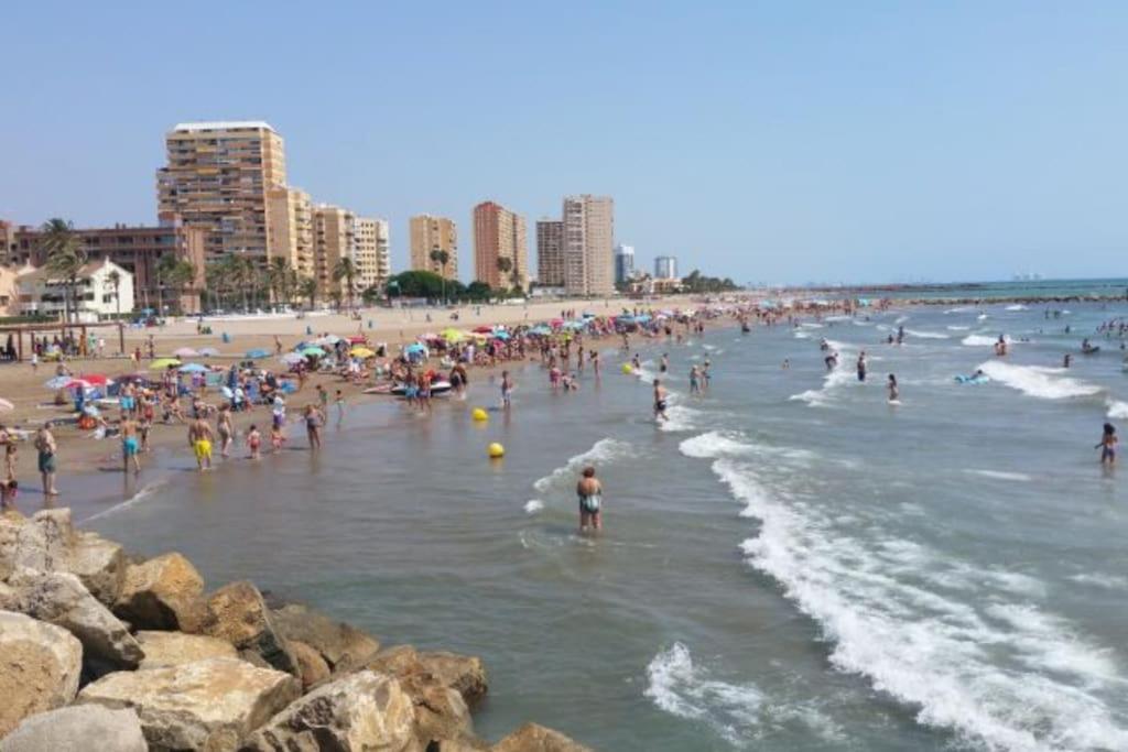 Coqueto Apartamento De Playa Con Piscina Y Terraza Valencia Buitenkant foto
